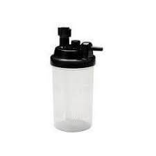 Humidifier bottle, Standard bubble humidifier, 350ml, 6psi pop off (black lid)  for Oxygen Concentrators
