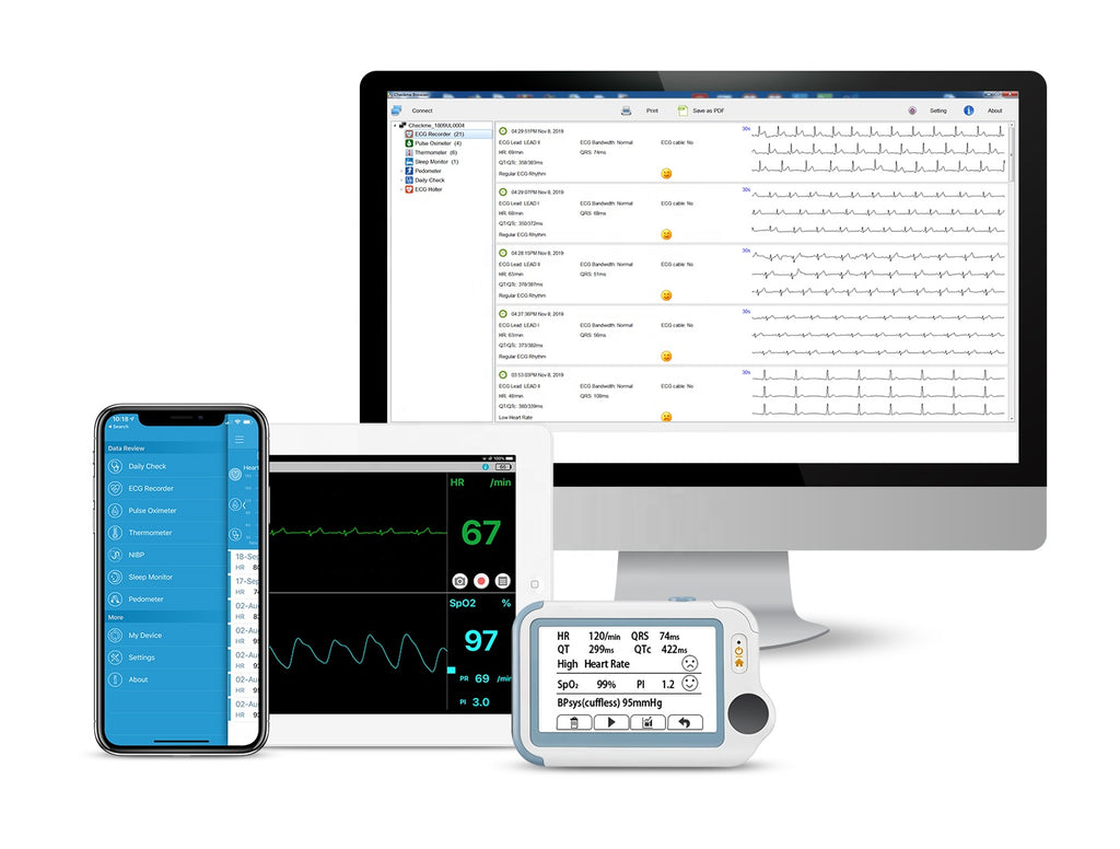 Viatom Checkme Pro Handheld Patient Vital Signs & ECG/EKG Device