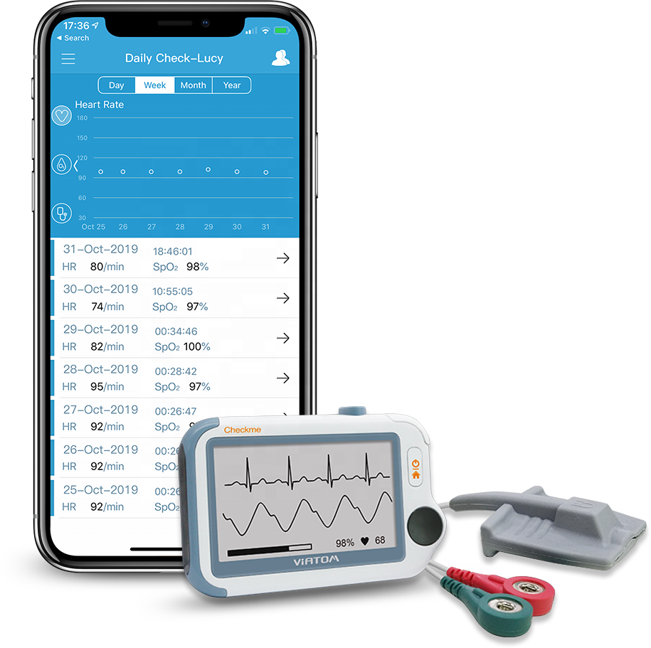 Viatom Checkme Pro Handheld Patient Vital Signs & ECG/EKG Device